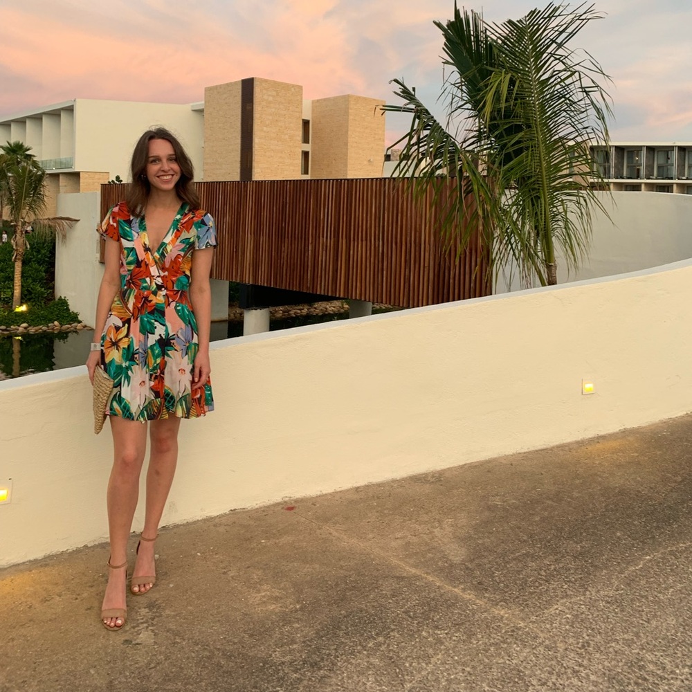 Zara floral mini dress